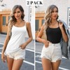 V FOR CITY Women's Shelf Bra Camisole Tops Adjustable Spaghetti Strap Cami Tank Tops Cotton Undershirts 2 Pack - 2 of 4