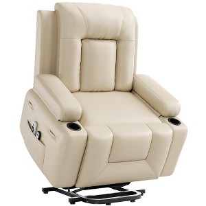 coucheta Faux Leather Power Lift Recliner Chair, Lift Assist Recliner for Seniors with Heat and Massage Function, w/Pockets and Cup Holders - 1 of 4