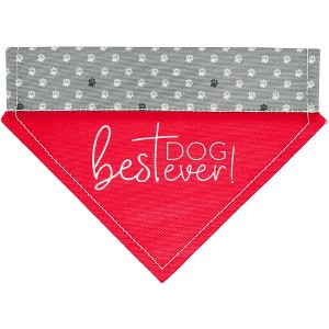 Pavilion Gift Company - Best Dog Ever - 7" x 5" Canvas Slip on Pet Bandana - Pet Toy - 1 of 4