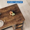 Counter Height Kitchen Table with 2 Upholstered Bar Stools, Wood Dining Table Chairs Set for 2 with Storage Shelves, for Small Space, Apartment - 2 of 4