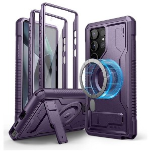 Dexnor Magnetic Case for Samsung Galaxy S24 Ultra Case, 2 Front Frames & Built-in Screen Protector, with Kickstand - 1 of 1