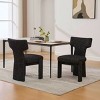 Set of 2 Modern Black Upholstered Dining Chairs with Wood Legs, Stylish Armless Accent Chairs for Dining Room, Kitchen, or Living Areas-Panipeachy - 3 of 4