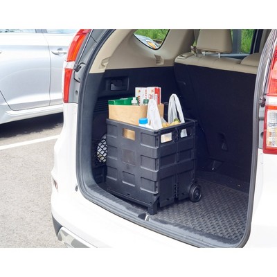 Black Collapsible Utility Cart with Extendable Handle