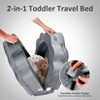 Portable Toddler Travel Bed, Toddler Floor Bed Sleeping Travel Cot with Washable Cover, Foldable Toddler Camping Bed Baby Nest Lounger - 4 of 4