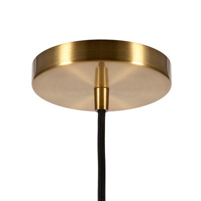 Poppy Red and Brass 8.5" Industrial Pendant Light