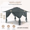 EAGLE PEAK 13'x13' Pop Up Gazebo with 4 Sidewalls, Easy Set Up Canopy for Patio and Backyard - 3 of 4