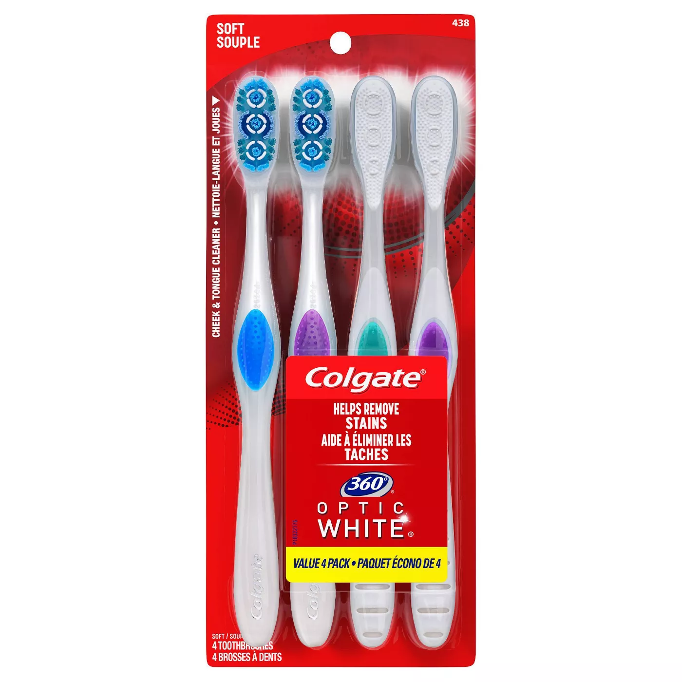 Colgate 360 Optic White Whitening Toothbrush Soft - 4ct - image 1 of 5