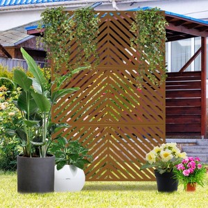 PexFix 72 in. x 47 in. Outdoor Privacy Rectangle Screen Galvanized Steel Panel Divider in Red - 1 of 4