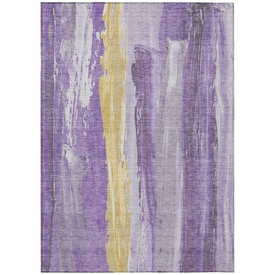 HomeRoots 9' X 12' Purple And Gold Abstract Washable Indoor Outdoor Area Rug
