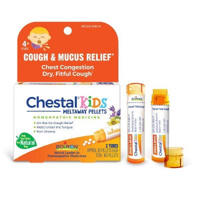 Chestal Kids Pellets 2 MDT by Boiron Homeopathic Medicine For Cough & Mucus Relief  -  2 Tubes Pellet