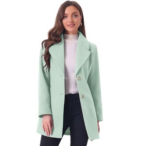 INSPIRE CHIC Women's Elegant Notched Lapel Button Single Breasted Winter Coat - 1 of 4
