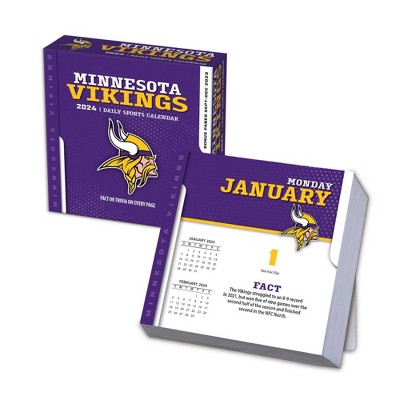 Nfl Minnesota Vikings 22 X 17 2024 Desk Calendar : Target