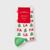 Women's 'Fa La La' Checkered Christmas Crew Socks - Wondershop™ White/Green/Red 4-10 - 2 of 3