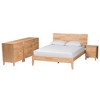Baxton Studio King 4pc Hosea Carved Honeycomb Bedroom Set Natural - 4 of 4