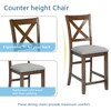 Lyngins 5-Piece Counter Height Dining Table Set – Square Table & 4 Upholstered Armless Chairs, X-shaped Backrest, Wooden Kitchen Table Set for 4 - 4 of 4