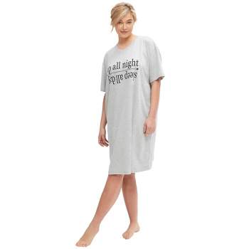 ellos Women's Plus Size V-Neck Sleep Shirt