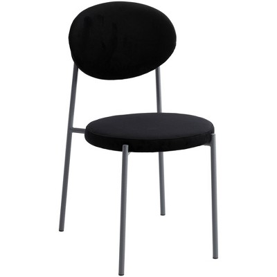 LeisureMod Euston Modern Velvet Dining Chair with Grey Steel Frame - Plush Comfort, Contemporary Design