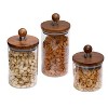 Honey-Can-Do 3pc Acacia and Glass Canister Set - 2 of 3