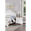 Vynxaria Classic White 2-Drawer Nightstand Solid Wood Nickel Hanging Pulls Bedroom Bedside Table Furniture - 2 of 4