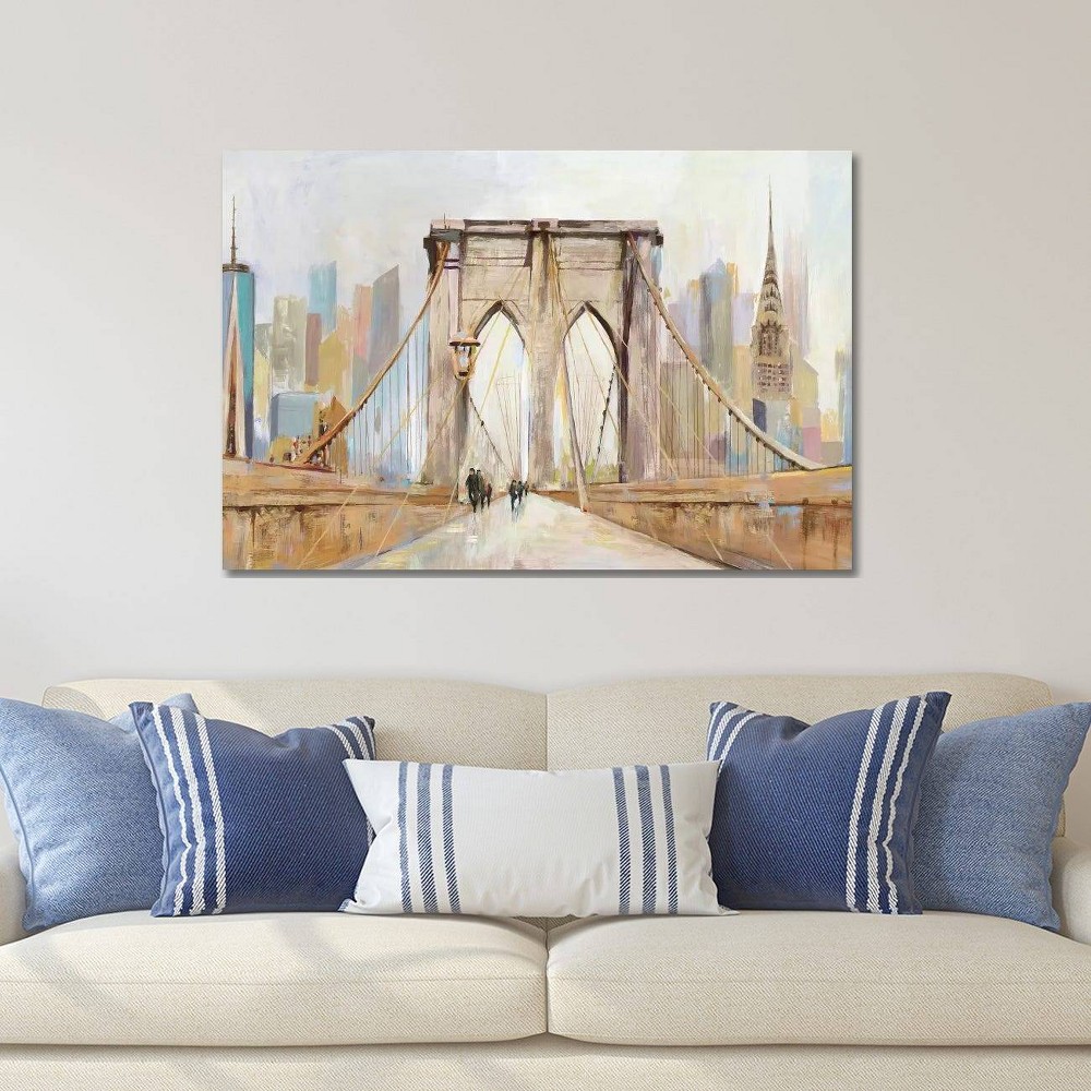 Photos - Other Decoration iCanvas 26"x40" Brooklyn Bridge Walkway by Allison Pearce Canvas Print Wall Art
