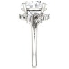 Pompeii3 2 1/5 Ct Oval Moissanite & Lab Created Diamond Engagement Ring 14k White Gold - 3 of 4