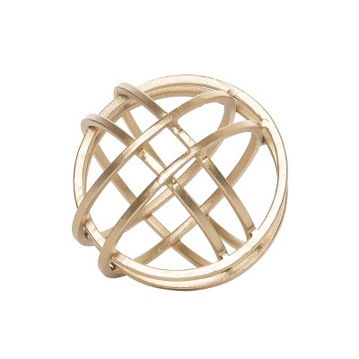VIP Metal 5.12 in. Gold Sphere Desk Sculpture