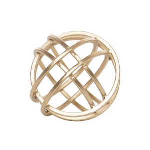VIP Metal 5.12 in. Gold Sphere Desk Sculpture - 1 of 2