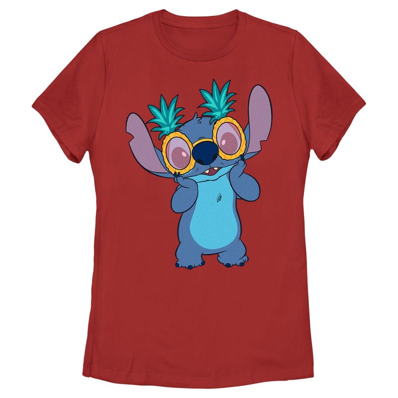 Women's Lilo & Stitch Pineapple Glasses Stitch T-Shirt, 1 of 5