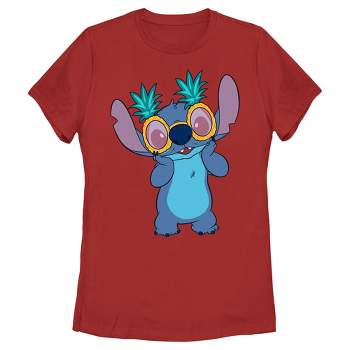 Women's Lilo & Stitch Pineapple Glasses Stitch T-Shirt