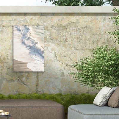 Morning Spray Coastal Landscape Canvas Print with Weather Treated Wood Frame