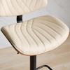 INFURNIC Counter and Bar Stools Swivel Faux Leather Bar Chairs with Walnut Bentwood for Kitchen , Beige, 20"*19.4"*46.2" - 4 of 4