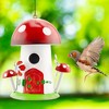 Esterno Mushroom Shaped Birdhouse; Songbird Nesting Galvanized Iron Colorful Mushroom Bird House - 2 of 4