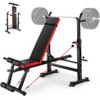 Homdox 660LBS 6 in 1 Foldable Weight Bench Set, Adjustable Strength Training Bench Press Set and Squat Rack, Workout Benches for Home Gym - 2 of 4