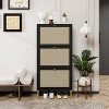 Vynxaria  3 Door Shoe Rack, Freestanding Modern Shoe Storage Cabinet, for Entryway - 2 of 4
