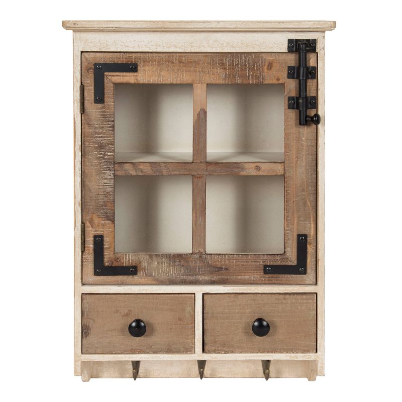 Hutchins Decorative Farmhouse Wood Wall Cabinet Rustic and White - Kate &#38; Laurel All Things Decor, 1 of 8