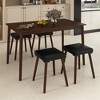 Tangkula 5PCS Dining Table Set for 4 w/ 4 Upholstered Stools Rubber Wood Legs for Kitchen - 3 of 4