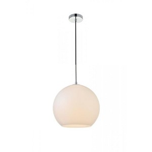 Elegant Lighting Baxter 1 Light Chrome Pendant With Frosted White Glass - 1 of 4