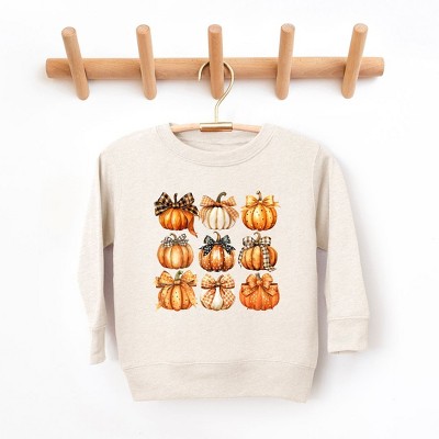 The Juniper Shop Coquette Fall Pumpkin Chart Toddler Graphic Sweatshirt
