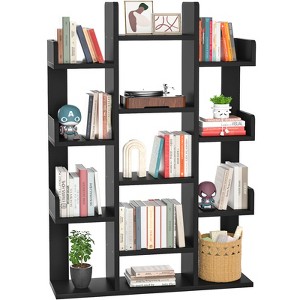 Aheaplus Bookcase with 13 Cubes, Display Open Book Shelf with Storage Cubbies - 1 of 4