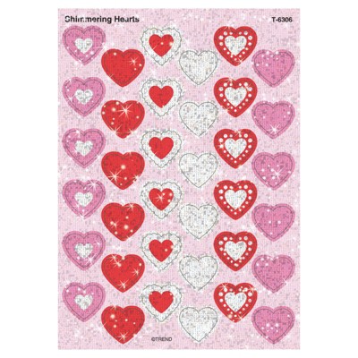 Trend Shimmering Hearts Sparkle Stickers, 72 ct (Pack of 6)