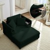 Mjkone Corduroy Comfy Chaise Lounge With Storage Ottoman&Armrests,Upholstered Sleeper Single Sofa Bed - 2 of 4