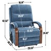 FONTOI Accent Chair with Side Pockets, Recliner Chair with Comfortable Back and Wood Armrests, Blue, 36.23"*42.52"*29.53" - 3 of 4
