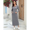 Front Half Zipper Maxi Dress Hoodie Dress Long Sleeve Sweatshirt Hoide Dress Sweat Dress Lounge Dress - 3 of 4