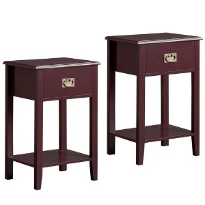VECELO 1/2PCS 2-tier Nightstand Modern Side End Tables with Drawer & Open Shelf for Living Room, Bedroom - 1 of 4