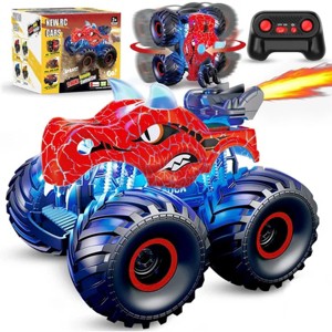 Boersma Remote Control Dinosaur Stunt Car for Boys, 360° Spin Monster Truck Toy with Spray, Lights & Music, All-Terrain RC Car Gift for Kids Age 6-12 - 1 of 4