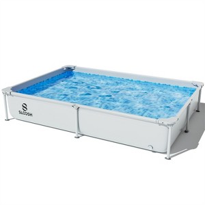 SLOOSH 7/10 FT Rectangular Above Ground Pool, Outdoor Frame Above Ground Swimming Pool Set Kiddie Pool for Kids Adults Family Summer Water Fun - 1 of 4