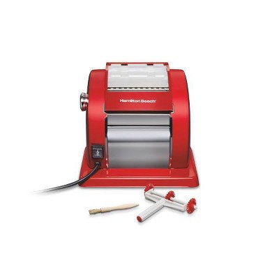 Hamilton Beach Pasta Maker 86651: Electric Stainless Steel Machine for Spaghetti & Fettuccine, Red, Hand Wash