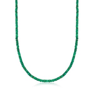 Ross-Simons 50.00 ct. t.w. Emerald Bead Necklace in 14kt Yellow Gold Size 16 - 1 of 4
