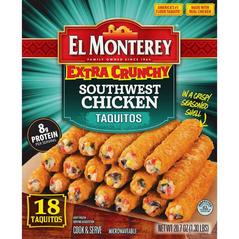 El Monterey Southwest Chicken Extra Crunchy Frozen Taquitos - 20.7oz/18ct, 3 of 10