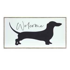 Wood Frame Welcome Sign with Dachshund Artwork 19.75"L by Melrose - 1 of 3